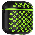 Силиконовый чехол STR Soft-Touch для AirPods Nike (черно-зеленый)