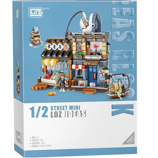 Конструктор LOZ 1231 Рыбный магазин Акула