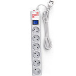 Сетевой фильтр  1.9м POWER CUBE SPG(5+1)-B-6, 6 розеток, серый