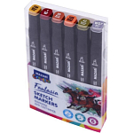 Маркеры для скетчинга Mazari Fantasia, 6 цветов, Wood colors 5164625