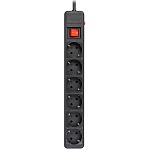 Сетевой фильтр  3.0м SMARTBUY SBSP-6-30-K, черный, 6 розеток, 16А, без з/ш, с з/к, ПВС 3x1.0 мм²