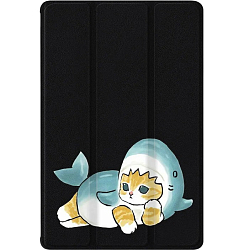 Чехол футляр-книга ZIBELINO для iPad 2025 (A16)/Apple iPad 10 2022 (A3354/A3355/A3356/A2696/A2757/A2777) 10.9" (черный) 8017 КОТИК АКУЛА
