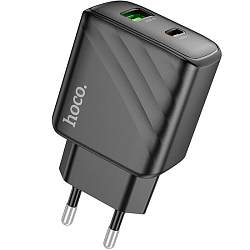 Сетевое ЗУ 1USB/1Type-C HOCO CS23A, Sunlight, черный, 30Вт