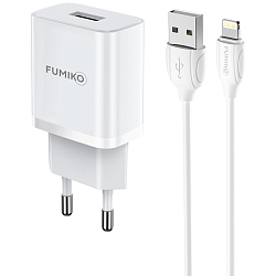 Сетевое ЗУ 1USB 2.1A FUMIKO CH06 Lightning белое