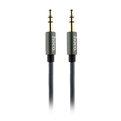 Кабель Jack 3.5 <--> Jack 3.5  1.0м HOCO Noble Sound UPA03 в переплёте, серый