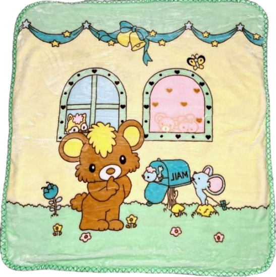 Плед детский 100*100 меховой, зеленый