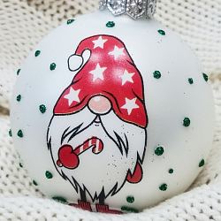 Шар "Веселый гном 2", 65мм, в подарочной упаковке КУ-65-224174/2