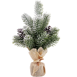 Ель искусственная настольная 25см ЗОЛОТАЯ СКАЗКА 592010 заснеженная с шишками, литой ПЭТ