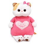 Мягкая игрушка Кошечка Ли-Ли в вязаном платье с сердцем, 27 см (LK27-136)