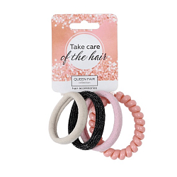 Резинка для волос "Василиса" (набор 4 шт) стайл, 4 см, микс   9887960