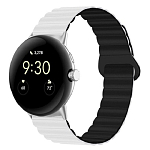 Силиконовый ремешок WB32 Универсальный 20мм на магните (white/black)