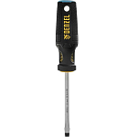 Отвертка DENZEL, SL6x100 мм, S2, 3к рукоятка// 121987
