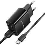 Сетевое ЗУ 2USB 2.1A BOROFONE BA53A, Powerway, черный