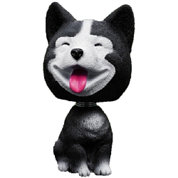 Собака на панель авто, качающая головой, хаски, черный   4295649