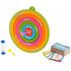 Настольная игра на объяснение слов «Бросай и отвечай»: дартс, песочные часы, карточки