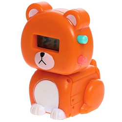 Часы «Весёлые зверята: Мишка», цвет оранжевый