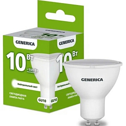 Лампа светодиодная GENERICA PAR16 10W/4000К/GU10 софит