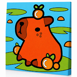 Картина по номерам "Капибара на кувшинке" 15х15см УТМ01452379