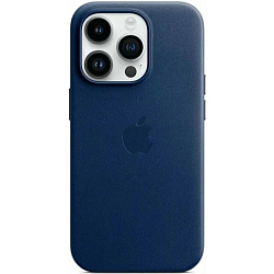 Задняя накладка LEATHER CASE для iPhone 16 PRO Синий (с АНИМАЦИЕЙ)