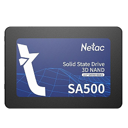 Накопитель SSD 2.5" 1Tb NETAC SA500 Series <NT01SA500-1T0-S3X> Retail (SATA3, up to 530/475MBs, 3D NAND, 480TBW, 7mm)
