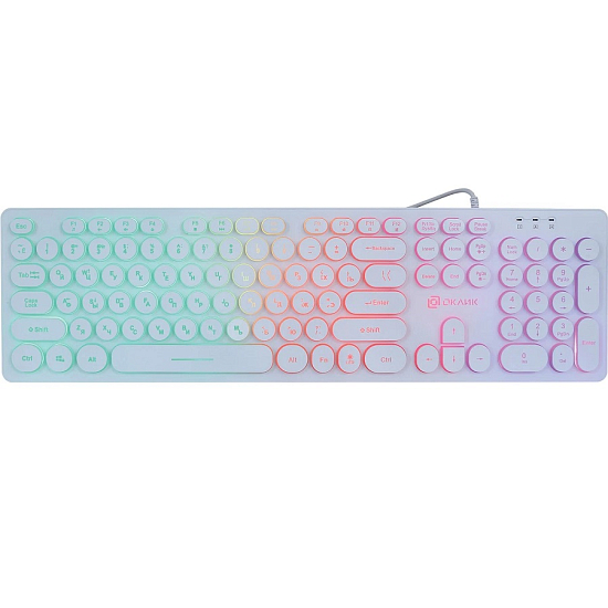Клавиатура OKLICK 420MRL белая USB
