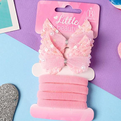 Набор для волос "Карапунька" блеск бусинки, розовый 6970595