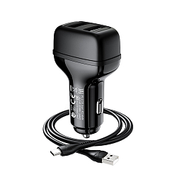 Авто ЗУ 2USB 2.4A HOCO Z36, Leader чёрный