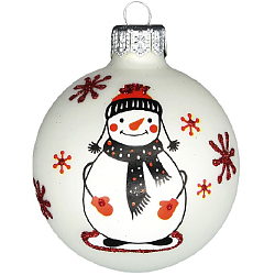 Шар "Веселый снеговик", 65мм, в подарочной упаковке КУ-65-224176