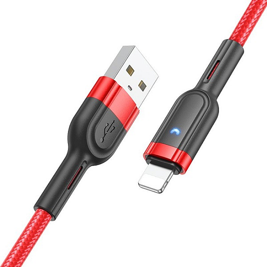 Кабель USB <--> Lightning  1.0м HOCO U117 красный