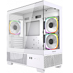 Корпус Powercase Vision Micro M3W, Tempered Glass, 3x 120mm ARGB PWM Fan, белый, mATX (CVMMW-A3)