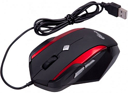 Мышь RITMIX ROM-307 черная/красная, USB