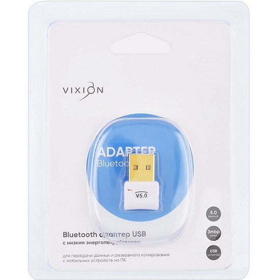 Адаптер-Bluetooth VIXION белый, v5.0, USB3.0