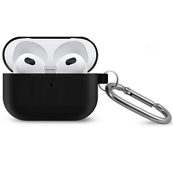 Силиконовый чехол ISA для AirPods 3 Hang Silicon Case с карабином black