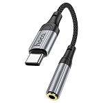 Переходник Jack 3.5 >--> Type-C HOCO LS36, серый