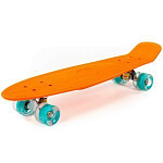 Скейтборд ПОЛЕСЬЕ 66 см, оранжевая с бирюзовыми колёсами 89496