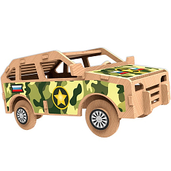 Деревянный конструктор Лесная мастерская «Внедорожник», 3D модель, с наклейками, 20 д 5285694
