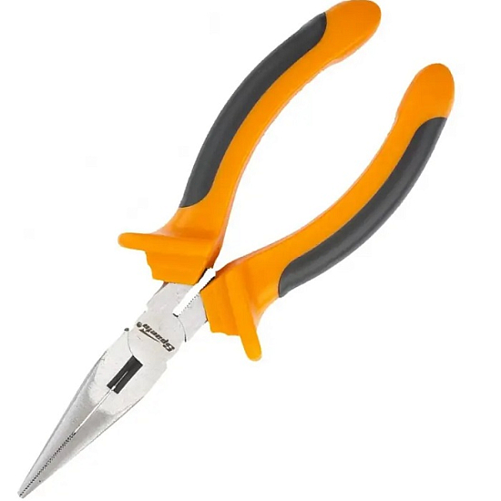Длинногубцы прямые 160мм SPARTA Comfort 17165, шлифованные, 2к рукоятки