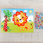 Аппликация круглыми стразами «Лев»