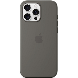 Силиконовый чехол SILICONE CASE MagSafe для iPhone 16 Pro Max Stone Gray (+ анимация NFC Clear) c LOGO
