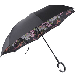 Зонт - наоборот «Цветы», механический, 8 спиц, R = 53/60 см, D = 120 см, цвет МИКС