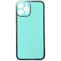 Задняя накладка AKSS для iPhone 12 Pro Max (6.7), салатовый, имитация стекла с защитой камеры