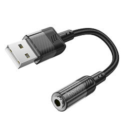 Кабель Jack 3.5 >--> Type-C 15см HOCO LS37