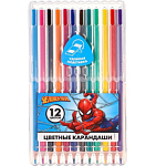Цветные карандаши, 12 цветов, трехгранные, Человек-паук 9559120