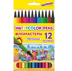 Фломастеры ЮНЛАНДИЯ "ДОМИКИ", 12 цветов, 152182