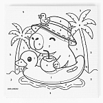 Картина по номерам «Гармония капибары», 15×15 см