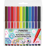 Фломастеры кросс-серия КОШАЧЬИ ЛАПКИ, 12 ЦВ, ПВХ-упаковка, FUNSTER