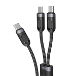 Кабель Type-C <--> 2Type-C 1.2м DEPPA 72555, черный, 60Вт