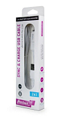 Кабель USB <--> microUSB/Lightning  1.0м PARTNER плоский белый