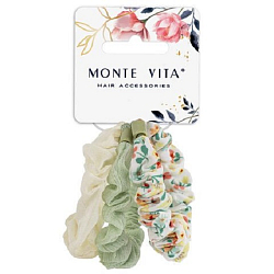Резинки для волос НАБОР 3 шт, 3*19 см, скранч, ассорти MONTE VITA 457074