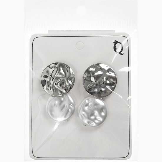 Серьги с жемчугом «Нефаз», цвет белый в серебре 4445464